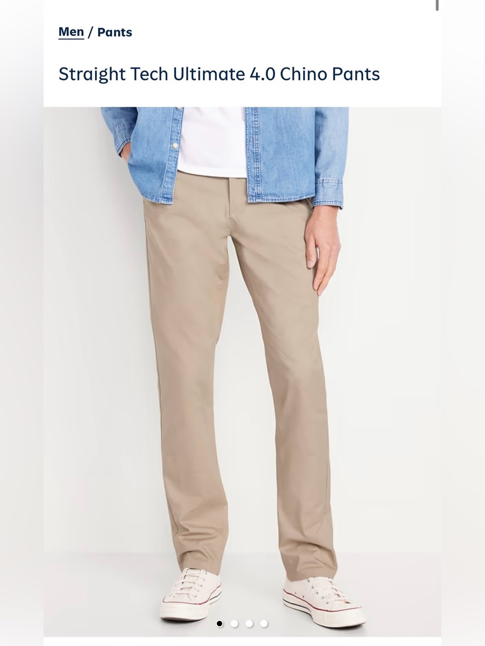 Mens Old Navy Straight Tech Ultimate 4.0 Chino Pants - Light Khaki 28x32